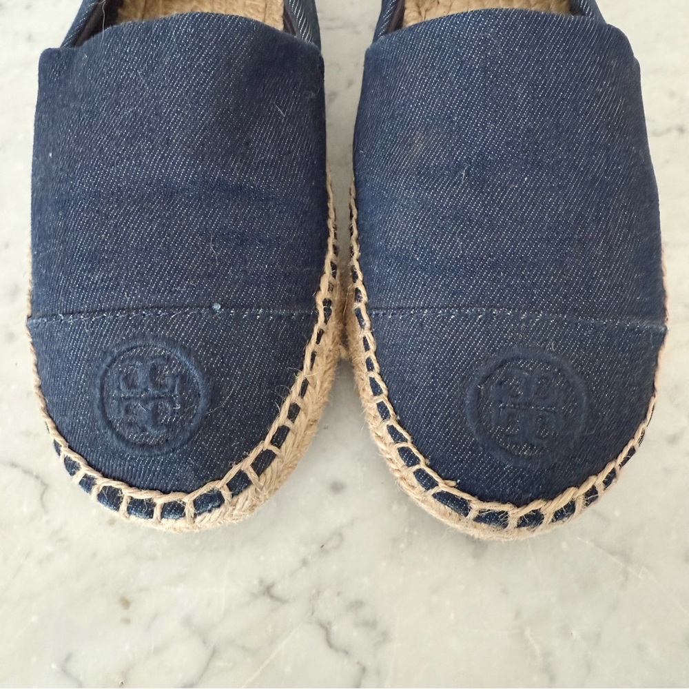 Tory Burch Dark Blue Denim Flat Espadrille size 8 - Picture 4 of 8